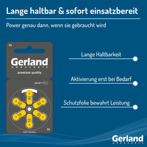 Gerland Hörgerätebatterie Evolution 10 (60 Stück) - P10 / PR70