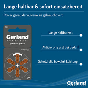 Gerland Hörgerätebatterie Evolution 312 (60 Stück) - P312 / PR41