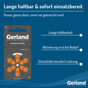 Gerland Hörgerätebatterie Evolution 13 (60 Stück) - P13 / PR48