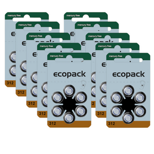 Varta Ecopack 312 Hörgerätebatterien (60er Pack) sind leistungsstarke Zink-Luft-Batterien