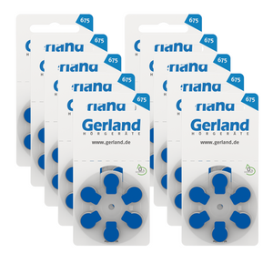 Gerland Hörgerätebatterien 675 blau (PR44) 60 Stück | 10x6 Blister | Rayovac
