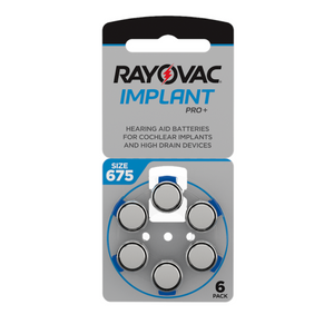 60x Rayovac IMPLANT Pro+ P675 blau PR44 (10x6er Blister) für Cochlear Implantate