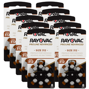 Rayovac ProLine Advanced Hörgerätebatterien - 312 braun PR41 - (80 Stück)
