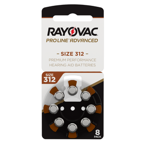 Rayovac ProLine Advanced Hörgerätebatterien - 312 braun PR41 - (80 Stück)