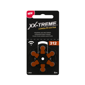 XX-Treme Longlife Extra 60x Hörgerätebatterien -312 braun PR41-(10x 6er Blister)