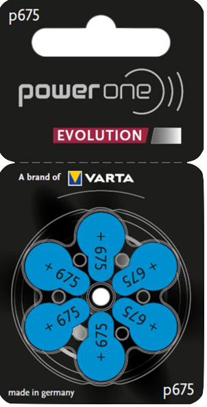 Power One EVOLUTION P675 Hörgerätebatterien (60er Pack)