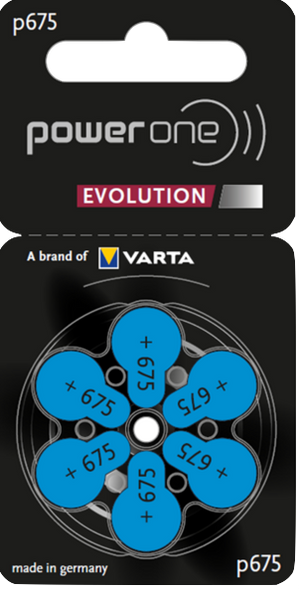 Power One EVOLUTION P675 Hörgerätebatterien (60er Pack)