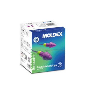 50x MOLDEX Rockets Cord Paar Gehörschutzstöpsel wiederverwendbar -mit Band &amp; Box