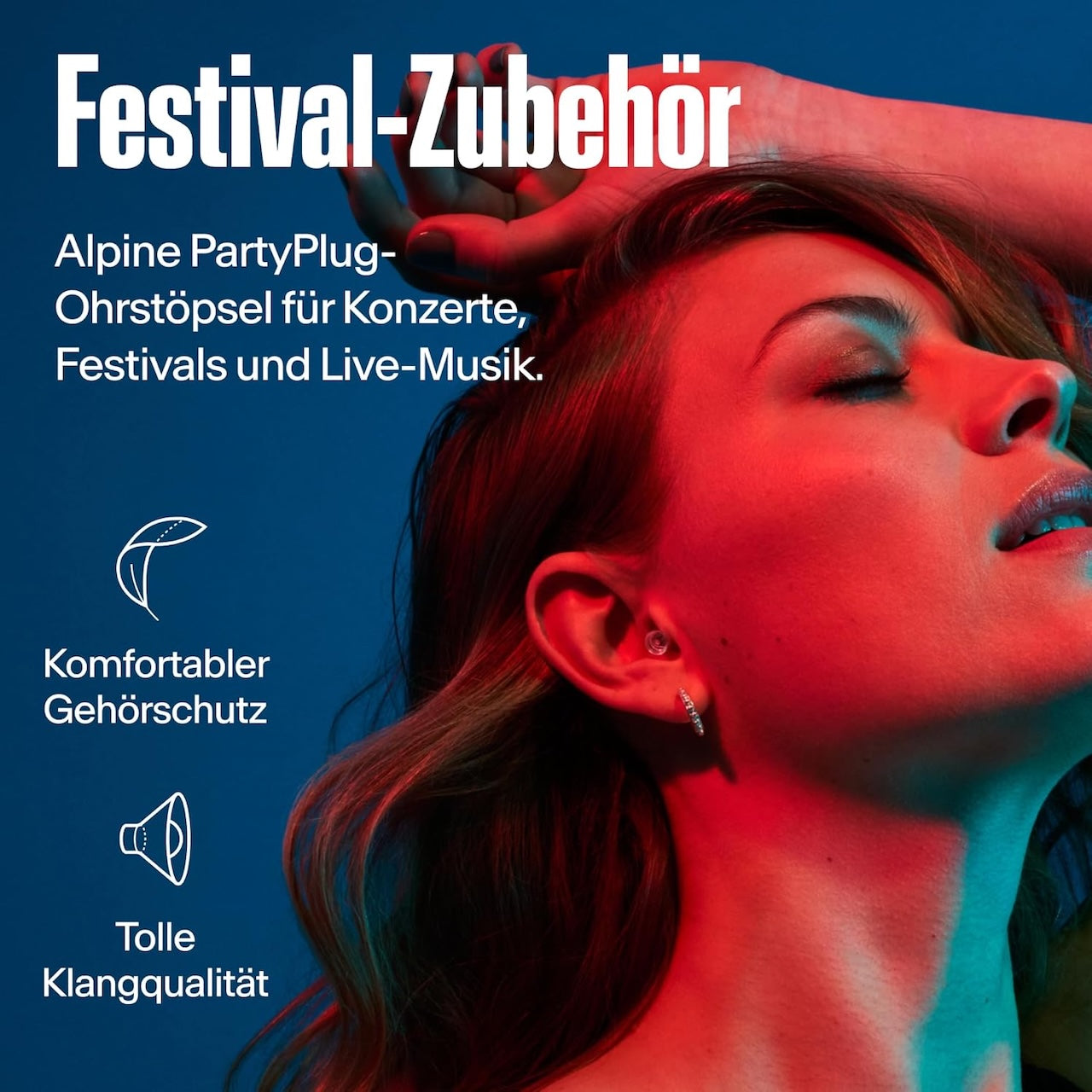 Alpine PartyPlug Ohrstöpsel - transparent - 3 Größen (S/M/L)