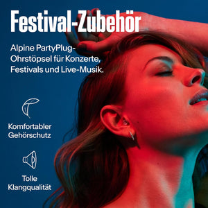 Alpine PartyPlug Ohrstöpsel - transparent - 3 Größen (S/M/L)