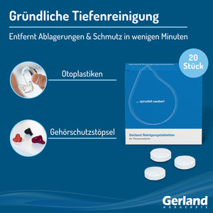 Gerland Reinigungstabletten (20 Stück) für Reinigung von Otoplastiken