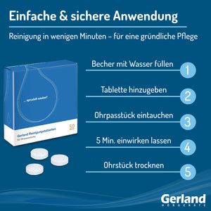 Gerland Reinigungstabletten (20 Stück) für Reinigung von Otoplastiken