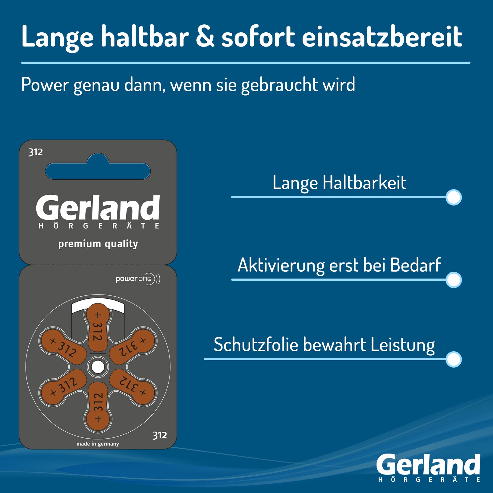 Gerland Hörgerätebatterie Evolution 312 (60 Stück) - P312 / PR41