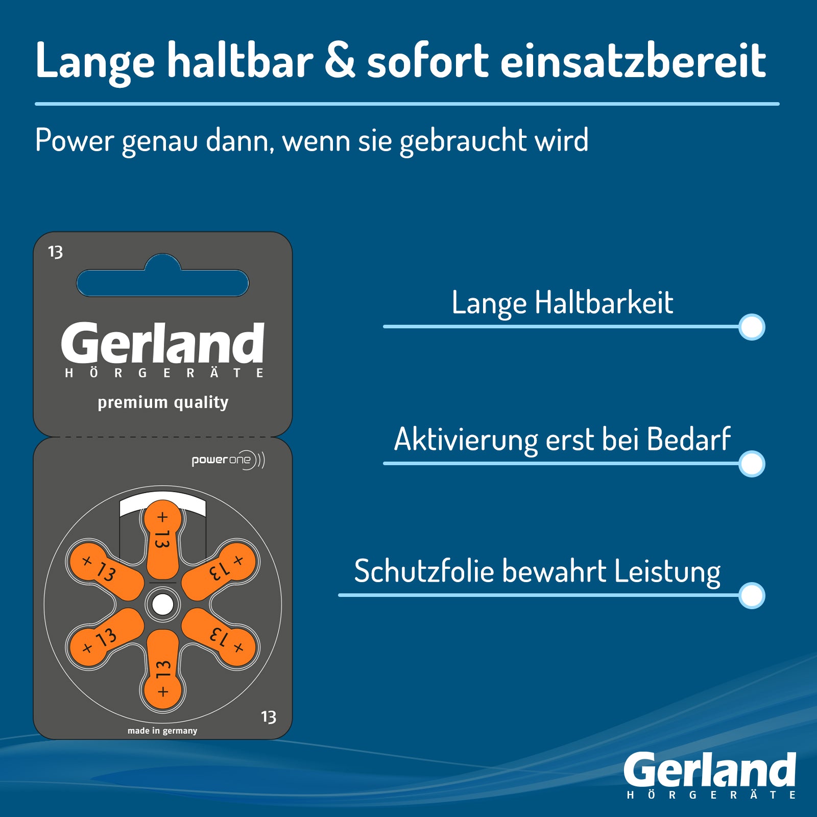 Gerland Hörgerätebatterie Evolution 13 (60 Stück) - P13 / PR48