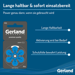 Gerland Hörgerätebatterie Evolution 675 (60 Stück) - P675 / PR44