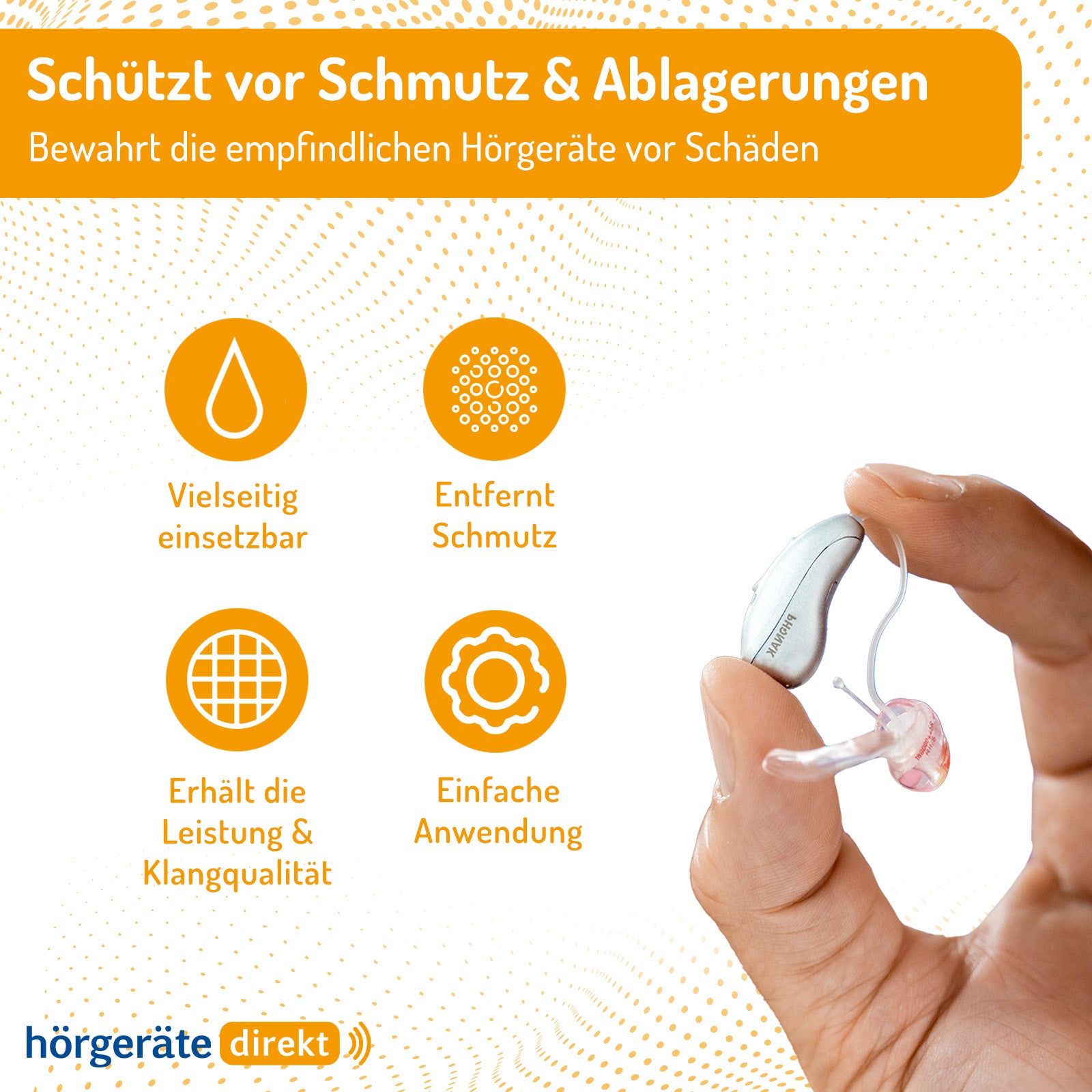 2x DIREKT Reinigungsspray 100 ml - für Hörgeräte &amp; Gehörschutz (2er Pack)