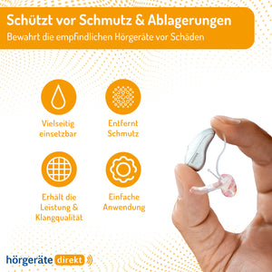 2x DIREKT Reinigungsspray 100 ml - für Hörgeräte &amp; Gehörschutz (2er Pack)