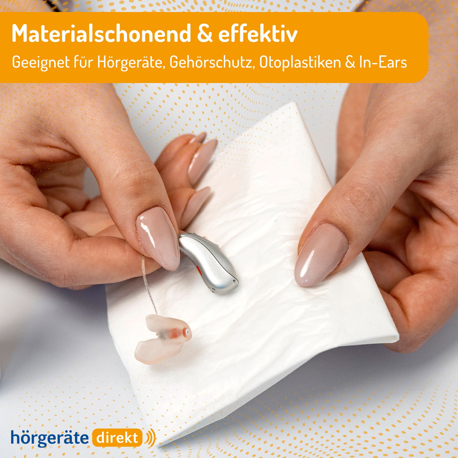 DIREKT Reinigungsspray 100 ml - für Hörgeräte, Ohrstücke, Gehörschutz &amp; In-Ears
