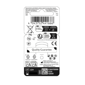 DIREKT Hörgerätebatterien 10 gelb – 60 Stück (10×6er), 1,45V - Varta Qualität
