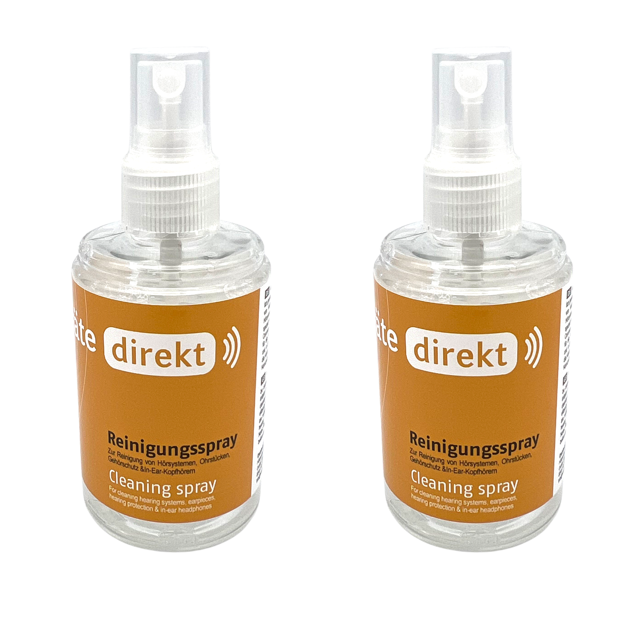 2x DIREKT Reinigungsspray 100 ml - für Hörgeräte & Gehörschutz (2er Pack)