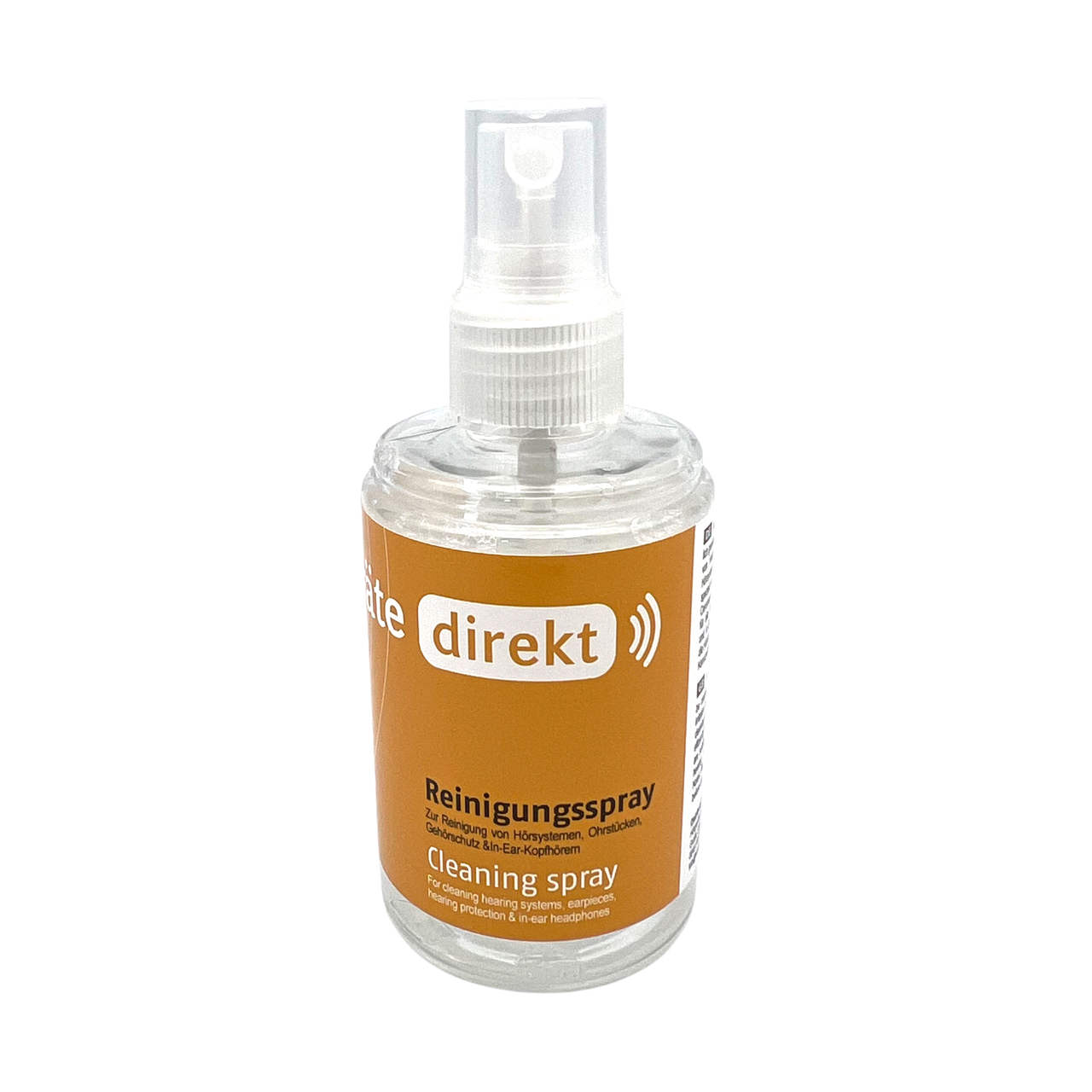 DIREKT Reinigungsspray 100 ml - für Hörgeräte, Ohrstücke, Gehörschutz & In-Ears