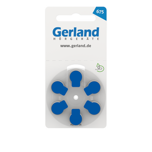 Gerland 675 blau Hörgerätebatterien (PR44) – 6 Stück | Made by Rayovac