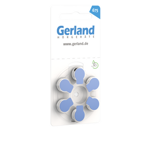 Gerland 675 blau Hörgerätebatterien (PR44) – 6 Stück | Made by Rayovac