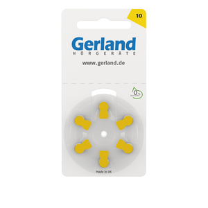 Gerland Hörgerätebatterien 10 gelb (PR70) 60 Stück | 10x6 Blister | Rayovac
