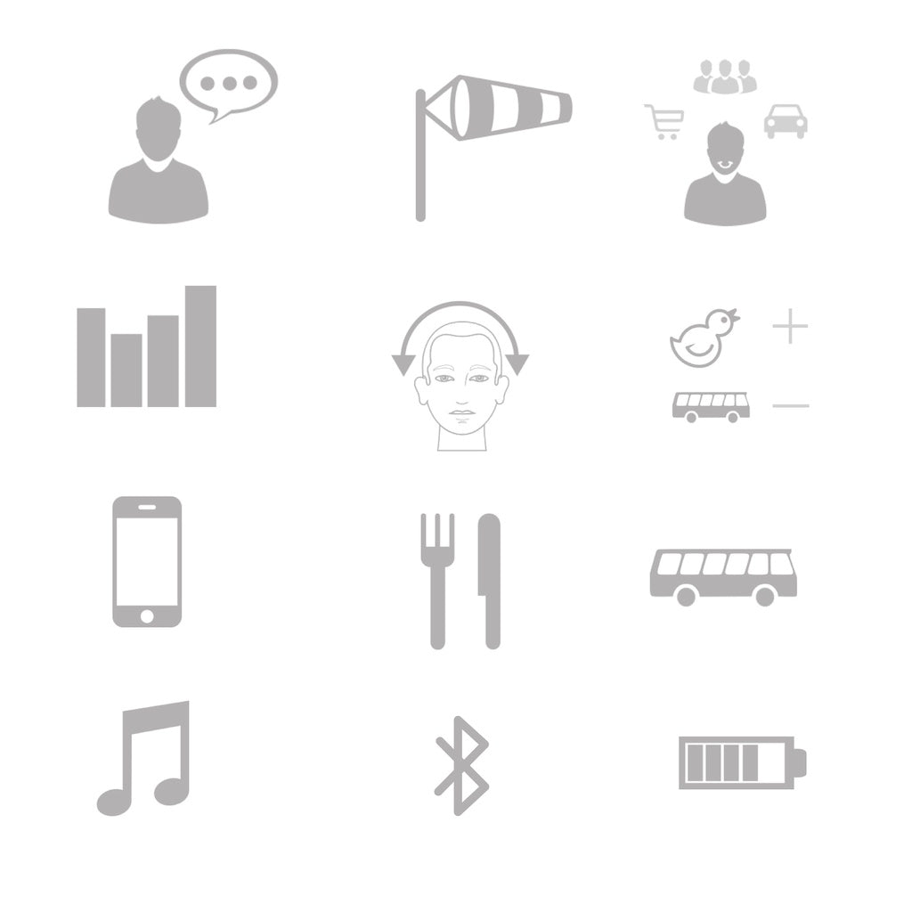 Symbole zur Darstellung von Hörgerätefunktionen