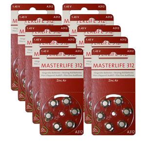 Masterlife 60x Hörgerätebatterien -312 braun PR41-(10x 6er Blister)