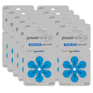 Power One P675 blau Hörgerätebatterien Varta (60er Pack - 10x6erBlister)