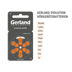 Gerland Hörgerätebatterie Evolution 13 (60 Stück) - P13 / PR48