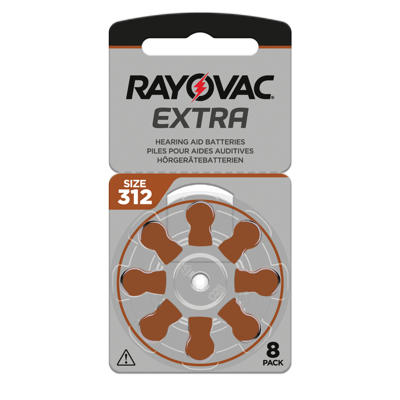 Rayovac Extra Advanced Hörgerätebatterien - 312 braun PR41 - (8er Blister)
