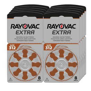 Rayovac Extra Advanced Hörgerätebatterien -312 braun PR41- 80er Pack (10x 8er Blister)
