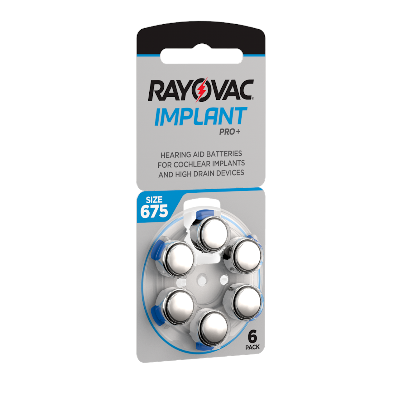Rayovac IMPLANT Pro+ P675 blau PR44 - (6er Blister) für Cochlear Implantate