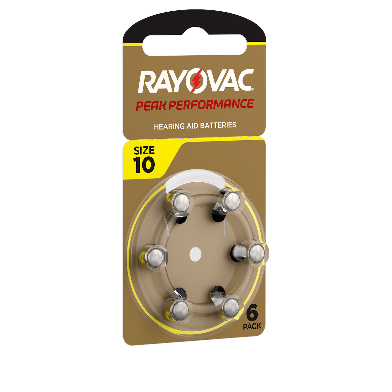 Rayovac 10 PEAK Performance -60x Hörgerätebatterien-gelb PR70-(10x6er Blister)