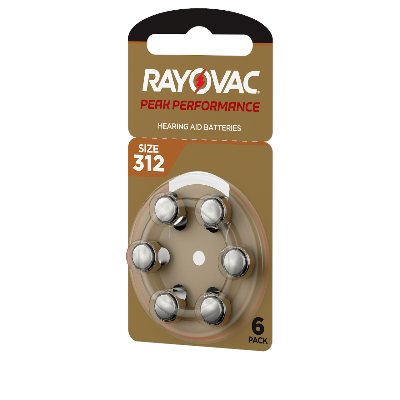 Rayovac 312 PEAK Performance -60x Hörgerätebatterien-braun PR41-(10x6er Blister)