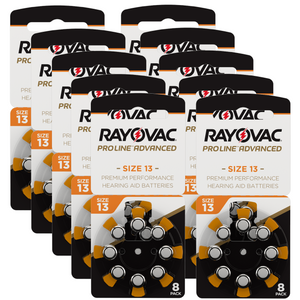 Rayovac ProLine Advanced Hörgerätebatterien - 13 orange PR48 - (80 Stück)