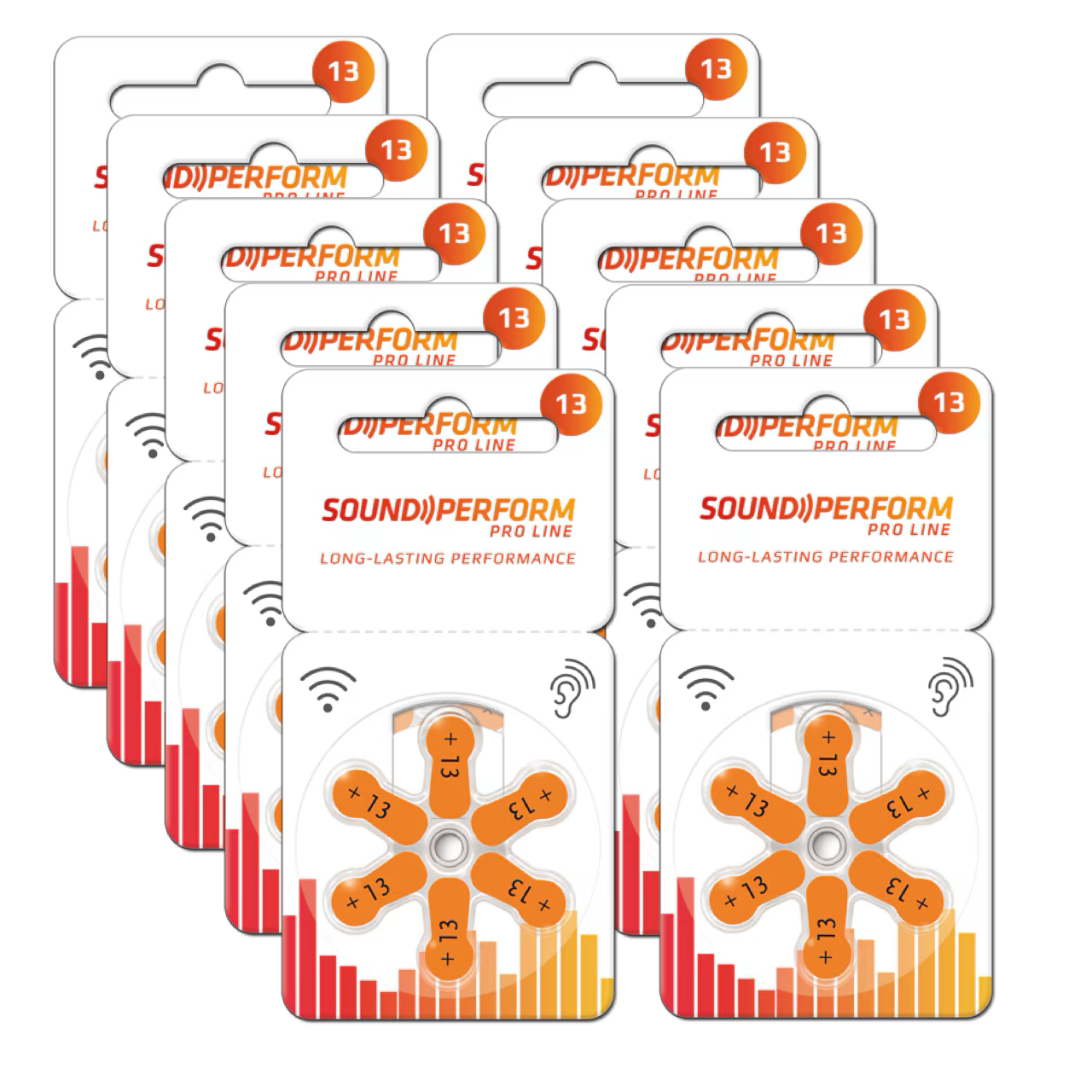 Sound Perform 13 Hörgerätebatterien -13 orange PR48-(60er Pack-10x 6er Blister)