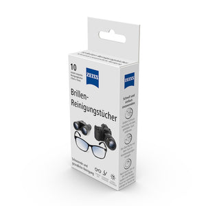 ZEISS Brillen Reinigungstücher (10 Stück) - einzeln verpackt - Probepackung
