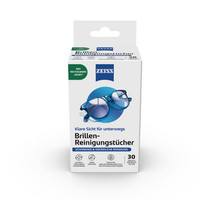 ZEISS Brillen Reinigungstücher (30 Stück) - einzeln verpackt - Recycelbar