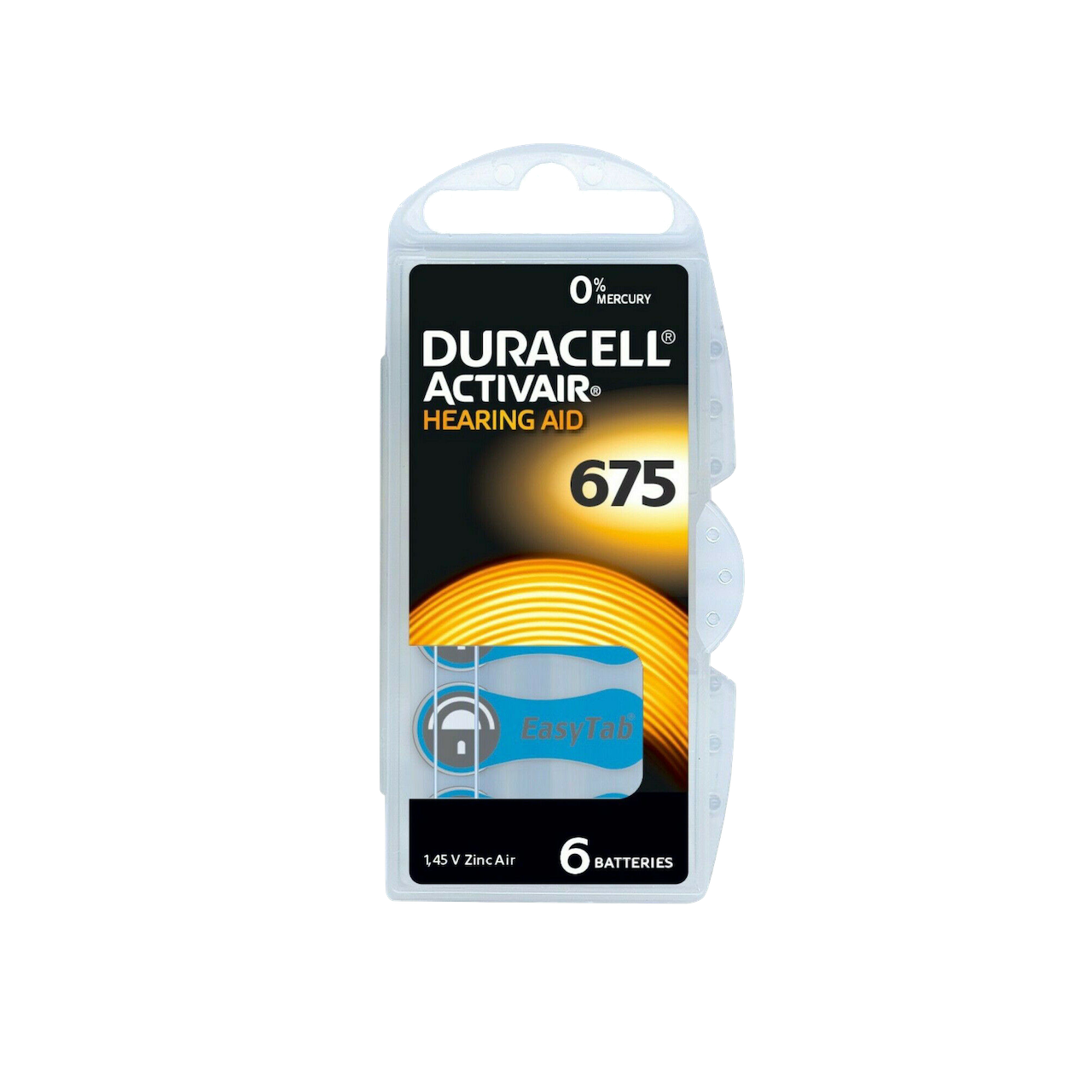 Duracell Activ Air - 675 blau - Hörgerätebatterien (6er Blister)