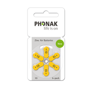 Phonak Hörgerätebatterien - P10 gelb PR70 - (6er Blister)