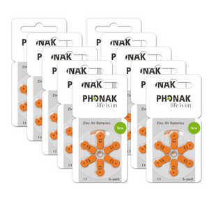 Phonak Hörgerätebatterien - P13 orange PR48 - (60er Pack / 10x 6er Blister)