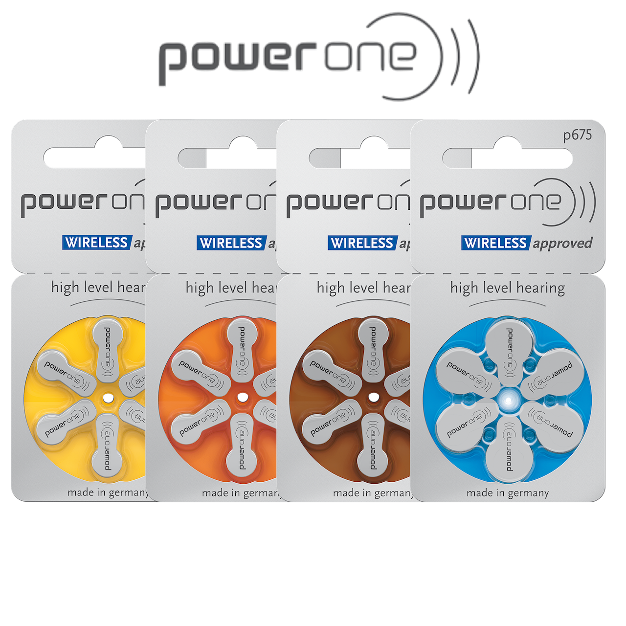 Power One P675 blau Hörgerätebatterien Varta (60er Pack - 10x6erBlister)