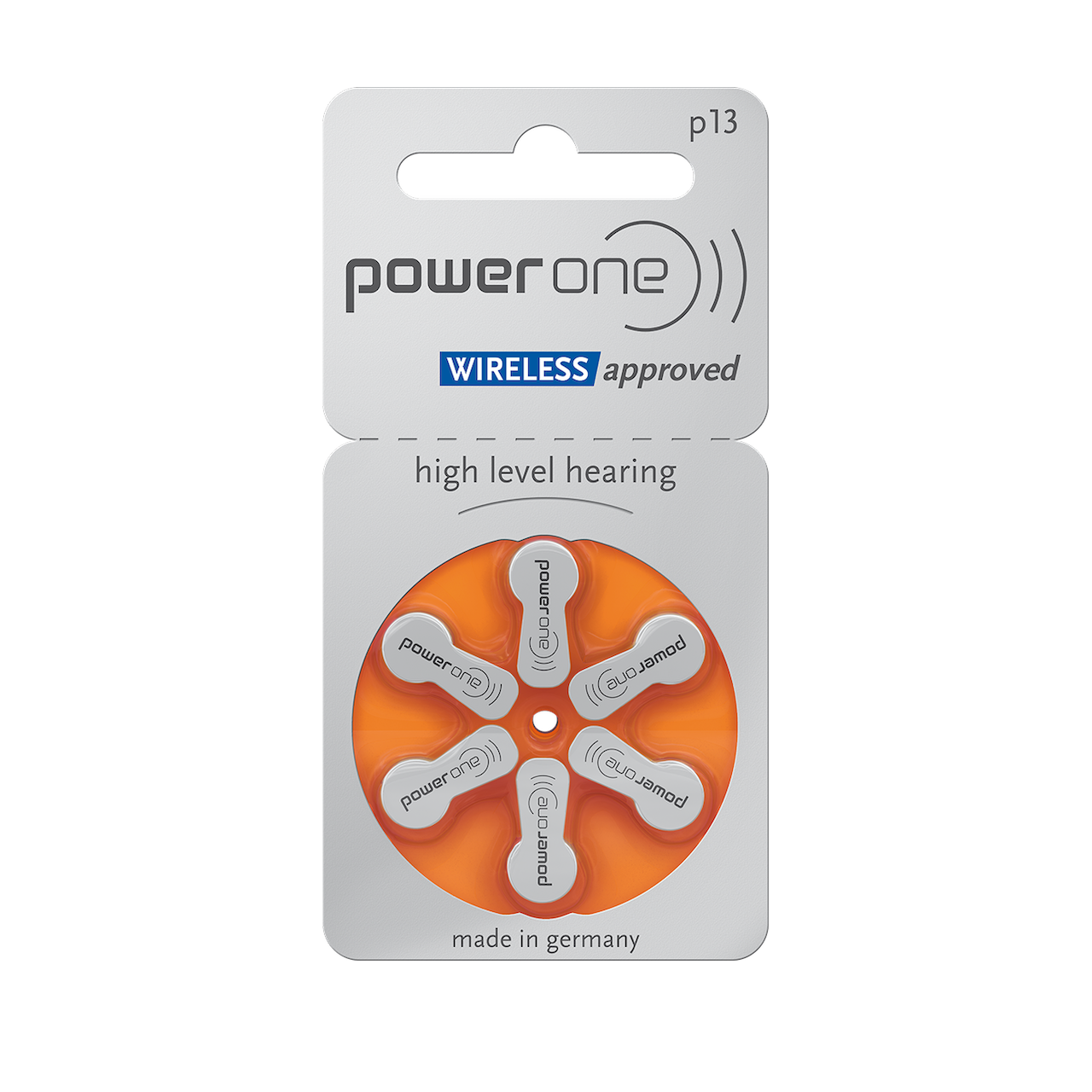 Power One Hörgerätebatterie P13 orange 6er Blister