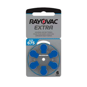 Rayovac Extra Advanced Hörgerätebatterien - 675 blau PR44 - (6er Blister)