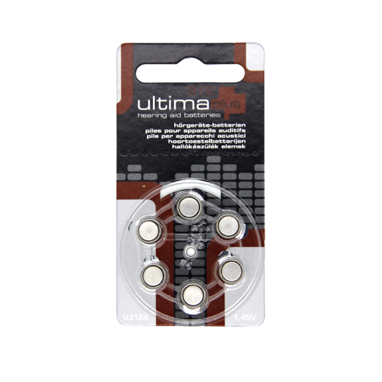 Ultima Plus Hörgerätebatterien - 312 braun PR41 - (6er Blister)