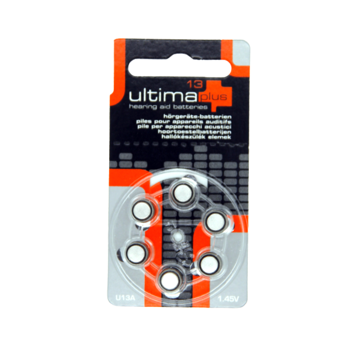 Ultima Plus Hörgerätebatterien - 13 orange PR48 - (6er Blister)