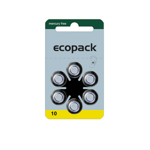 EcoPack Varta Hörgerätebatterien - 10 gelb PR70 - (6er Blister)